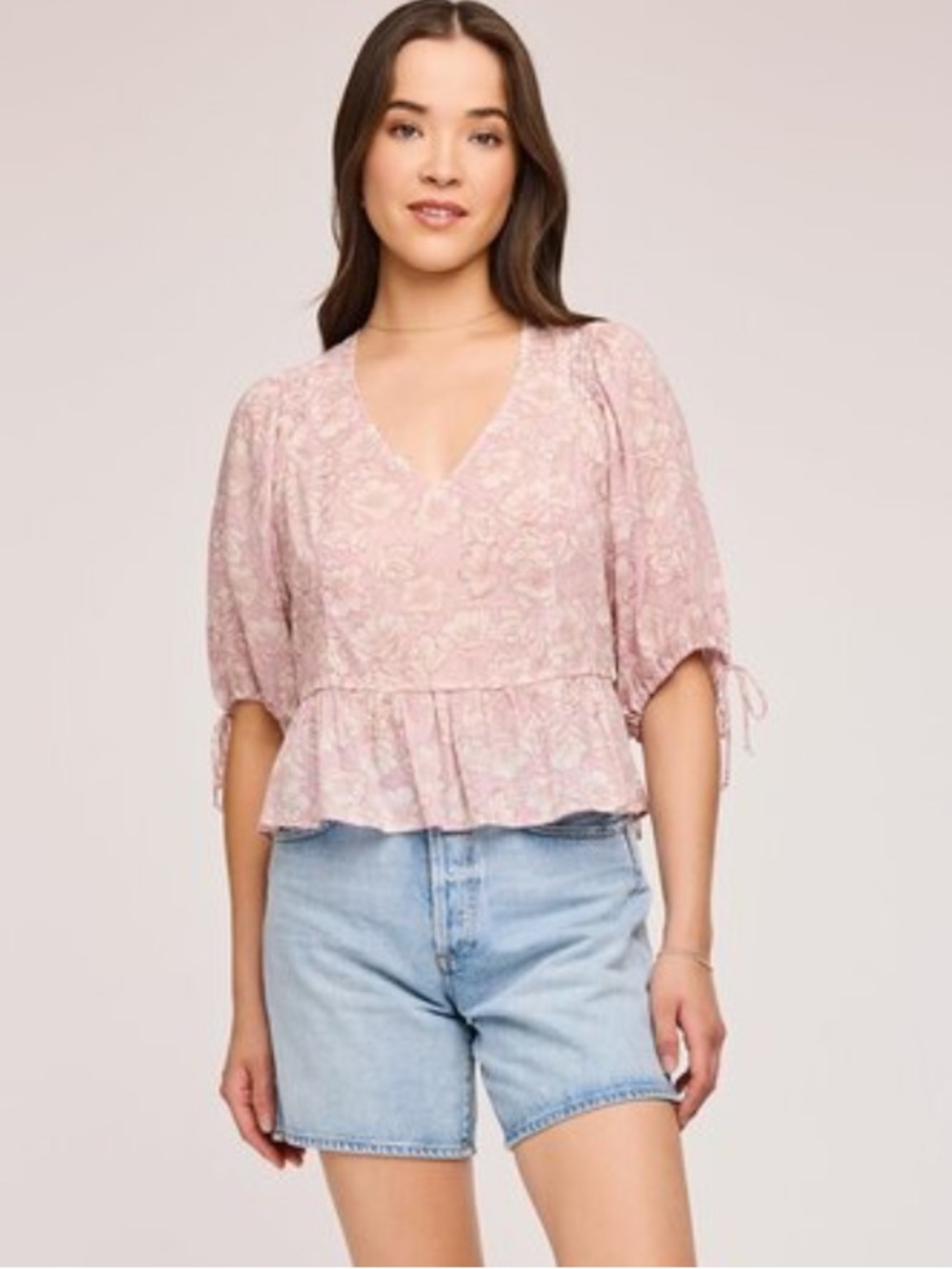 Gentle Fawn Serafina Floral Tiered Blouse Blush Bouquet Size Medium